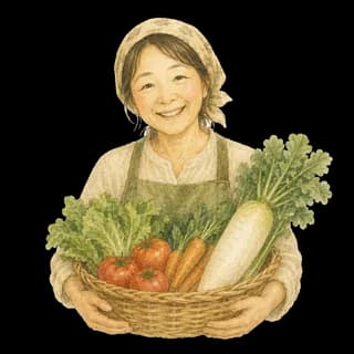 地元の食が好きな人のイラスト