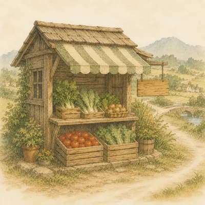 ひさし付きの直売所のイラスト